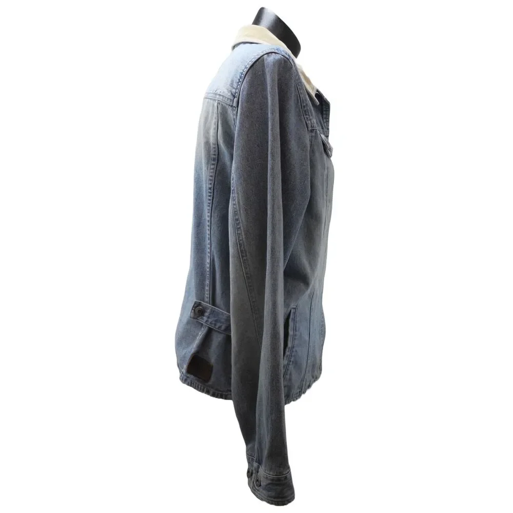 Ralph Lauren Jean Jacket Women's Large Blue Denim Tan Corduroy Collar/Cuffs - Picture 6 of 10